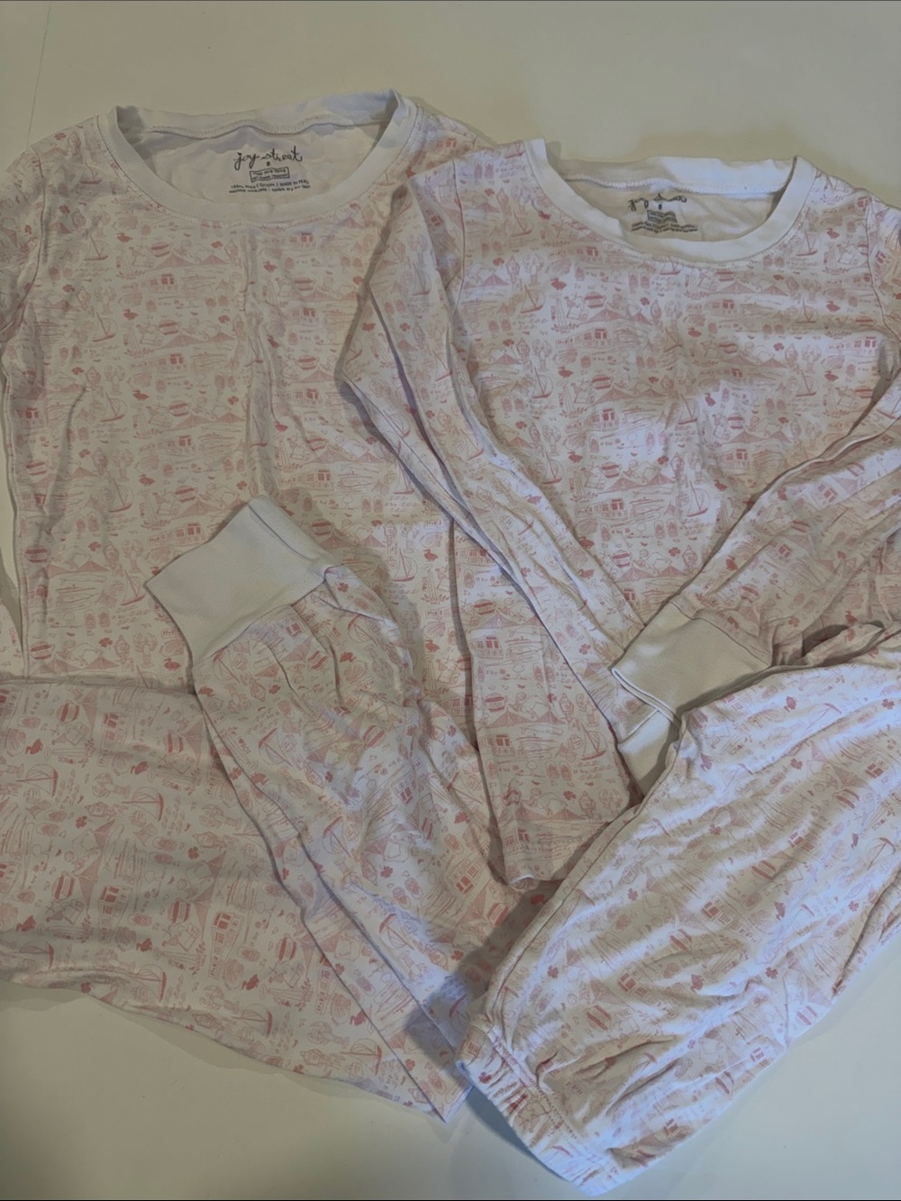 Joy Street Kids Boston Print Pink Kids Pajama Set - Cozy Long Sleeve Top & Pants